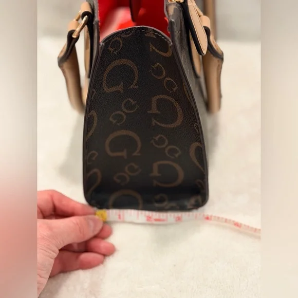 Guess Brown Monogram Mini Satchel Crossbody - Picture 15 of 15